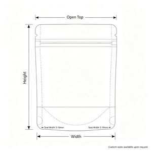 Sac en plastique personnalisé à ouverture supérieure, refermable avec fermeture éclair, pochette d'emballage vierge, sac de rangement - Product Image 2
