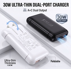 Caricatore USB <span class=keywords><strong>C</strong></span> Ultra-Sottile HNT 30W 18W, Blocco di Ricarica Rapida Slim a Doppia Porta (1,6 cm) Tipo <span class=keywords><strong>C</strong></span>+A, Adattatore di Alimentazione da Viaggio per iPhone - Product Image 4