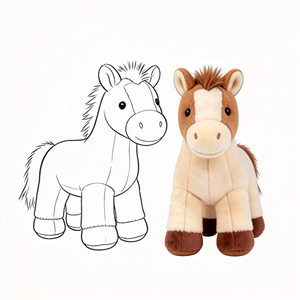 Lindo Peluche de Caballo Personalizado de Dibujos Animados, Peluches de Caballo Suaves, Juguetes de Peluche al por Mayor, Muñeca de Peluche de Caballo - Product Image 1