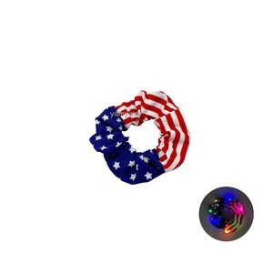 Nœud de cheveux <span class=keywords><strong>en</strong></span> tissu lumineux LED personnalisé à motif imprimé pour la Fête <span class=keywords><strong>Nationale</strong></span>, accessoires de cheveux pour filles pour les fêtes - Product Image 2