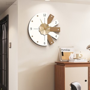 Orologio da Parete <span class=keywords><strong>Moderno</strong></span> in Legno per Soggiorno, Silenzioso, a Batteria, Lussuoso, Nuovo Stile 2025, Semplice ed Elegante, Orologio da Parete per Casa - Product Image 4