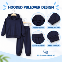 Ensemble sweat-shirt à capuche et pantalon à manches longues pour enfants, couleur unie, pull décontracté pour l'automne et l'hiver