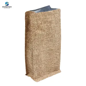 Custom Printing Packaging Kraft Paper Bag Aluminum Zipper Coffee Bean Resealable Package Standing Pouches With Valve