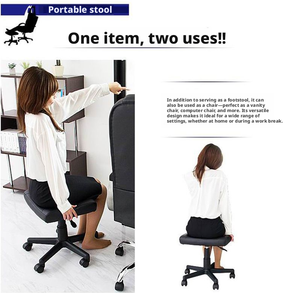 Taburete Giratorio con Altura Ajustable, Doble Uso como Reposapiés y Silla <span class=keywords><strong>de</strong></span> Maquillaje para <span class=keywords><strong>Oficina</strong></span>, Hogar, Descanso para Almuerzo - Product Image 6