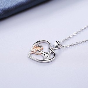 Nuevo Collar con Colgante de Corazón de <span class=keywords><strong>Dos</strong></span> Chicas, Estilo Vintage, con Circonita y Rodio, Plata de Ley 925, para Estudiantes, <span class=keywords><strong>Hermanas</strong></span>, Fiestas, Regalo Personalizado - Product Image 4