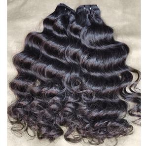 Необработанные необработанные пучки человеческих волос, Оптовая продажа, индийские кудряющие натуральные волосы, выровненные кутикулы, поставщик, индийские необработанные волосы класса 12А - Product Image 3