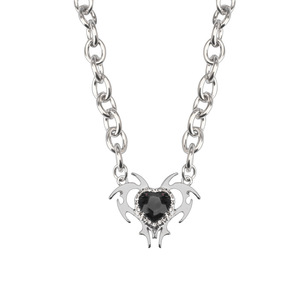 Nouveaux Colliers Pendentifs Cœur de Petit <span class=keywords><strong>Diable</strong></span> Personnalisés pour Femmes et Hommes, Colliers de Couple Cœurs en Strass, Bijoux - Product Image 2