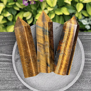 Punta de Torre de Ojo de Tigre de Alta Calidad, Obelisco de Piedra Preciosa Natural, Cristales de Muestras Minerales para Regalo, Decoración del Hogar - Product Image 1