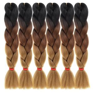 Extensions de cheveux synthétiques Yaki en vrac au prix le plus bas pour femmes noires, faciles à tresser, synthétiques, <span class=keywords><strong>24</strong></span> pouces, 100g, cheveux pour tresses jumbo - Product Image 4