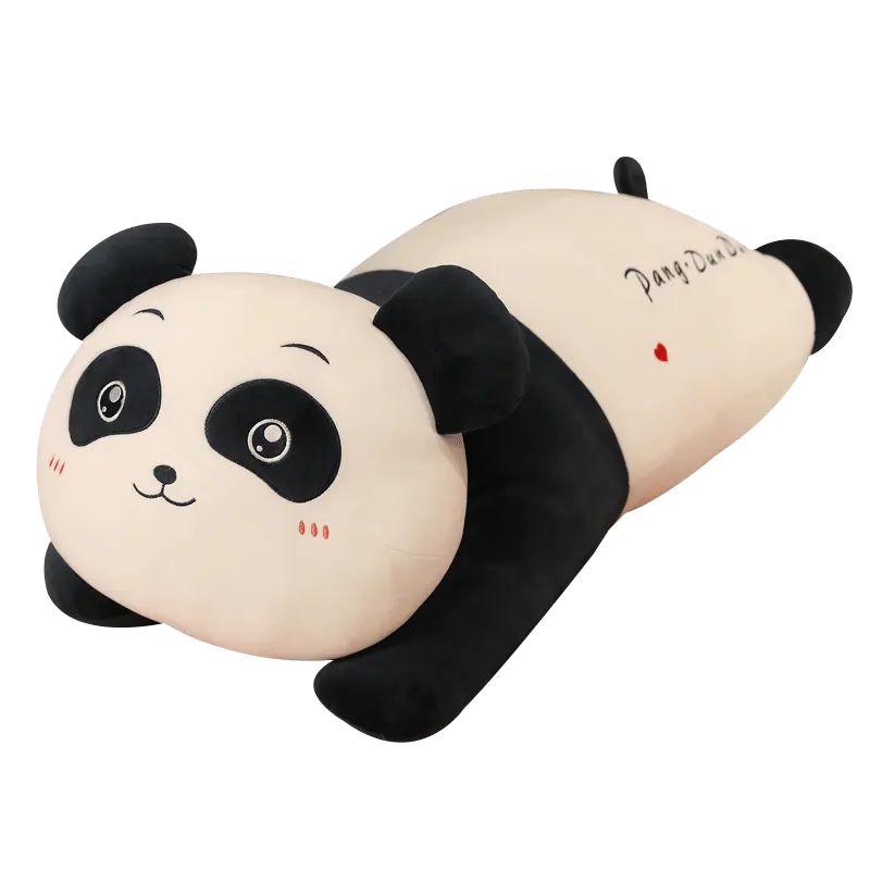 Factory Wholesale Cuddly Stuffed Animal Lying Panda Doll Cute Pig Plush Pillow for Kids