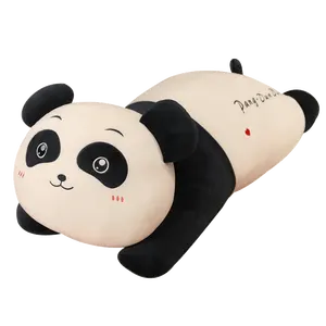 Grosir panda boneka bantal-Pabrik Grosir Boneka Hewan Panda Berbaring, Bantal Babi Mewah Lucu untuk Anak-anak