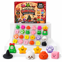 Calendrier de l'Avent personnalisé avec logo d'entreprise, boîte surprise de dumplings squishy, coffret cadeau d'affaires haut de gamme pour les fêtes, vente en gros