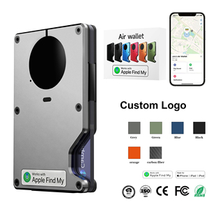 กระเป๋าสตางค์อัจฉริยะป้องกันการโจรกรรมสำหรับผู้ชายสไตล์โมเดิร์น ใช้งานร่วมกับ Find My ได้ พร้อมที่ใส่บัตรอะลูมิเนียมแบบหนีบ - Product Image 2