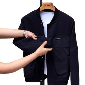 Traje Deportivo Casual para <span class=keywords><strong>Hombre</strong></span> 2025, Nuevo Conjunto de Dos Piezas de Corte Ajustado en Mezclilla Lavada de Color Sólido, Moda Primavera-Otoño - Product Image 5