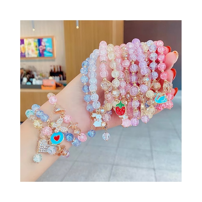 Risingmoon Cute Cartoon Glass Beaded Bracelet