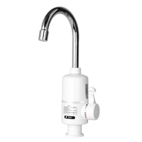 Robinet électrique instantané à poignée unique, pour l'eau chaude, en plastique inoxydable poli, autoportante, Tube en acier inoxydable IPX4 #304