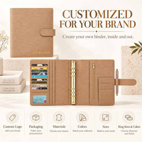 Hongbo Best Selling A5 Saffiano Epi Leather 35MM Gold Ring A5 Budget Ring Notebook Planner Cover with Personal Insert Available