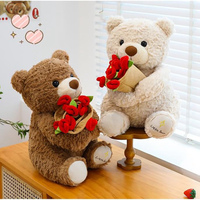 Nouveaux ours en peluche populaires pour la Saint-Valentin 2027 avec fleur, cadeau pour petite amie, ours en peluche pour la Saint-Valentin, ours en peluche personnalisé à prix réduit