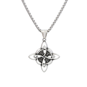 Yunnique – collier avec pendentif nœud celtique en acier inoxydable, bijoux à la mode pour hommes, cadeau, design géométrique - Product Image 5