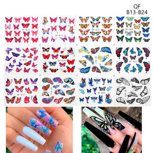 <span class=keywords><strong>All</strong></span>'ingrosso 12 pz/foglio colorato realistico fiore farfalla Nail Art trasferimento <span class=keywords><strong>acqua</strong></span> avvolgente decorazione Nail Sticker <span class=keywords><strong>per</strong></span> salone di bellezza - Product Image 3