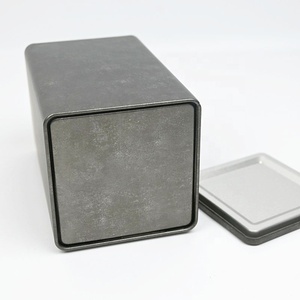 Ready Stock Rectangle Retro Textured Metal <b>Tin</b> Canister Food‑Safe Airtight <b>Storage</b> <b>Tin</b> For Tea Coffee Spice Gift Packaging - Product Image 5