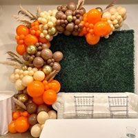 Kit d'arche de ballons ronde en herbe de la Pampa or orangé style bohème, kit de guirlande de ballons en latex métallisé rustique, décoration de fête de mariage