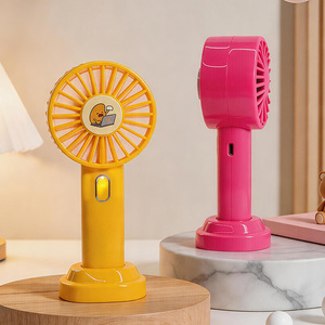 Ventilateur portable à main avec base, rechargeable, alimenté par USB, moteur DC 5W, commande par bouton, pour utilisation sur bureau - Product Image 2