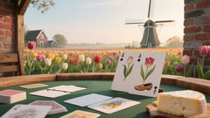 Cartes à jouer pour jeux <span class=keywords><strong>de</strong></span> cartes avec paysage hollandais idyllique atmosphère printanière paisible faite <span class=keywords><strong>de</strong></span> papier <span class=keywords><strong>de</strong></span> qualité <span class=keywords><strong>carte</strong></span> personnalisée - Product Image 3