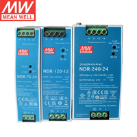Alimentation électrique industrielle sur rail DIN MEAN WELL NDR-75/120/240/480 12V 24V 48V 5-20A 91% d'efficacité avec 3 ans de garantie UL508