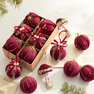 Juego <span class=keywords><strong>de</strong></span> Bolas <span class=keywords><strong>de</strong></span> <span class=keywords><strong>Navidad</strong></span> <span class=keywords><strong>de</strong></span> Terciopelo Borgoña <span class=keywords><strong>con</strong></span> Adornos Colgantes <span class=keywords><strong>de</strong></span> Casa <span class=keywords><strong>de</strong></span> Champiñones y <span class=keywords><strong>Bastones</strong></span> <span class=keywords><strong>de</strong></span> <span class=keywords><strong>Caramelo</strong></span> para Árbol <span class=keywords><strong>de</strong></span> <span class=keywords><strong>Navidad</strong></span> - Product Image 1