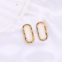 Lot de 50 connecteurs de mousqueton ovales pour bijoux à faire soi-même, accessoires, avec fermoir à vis