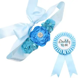 Love Party New Dad Mommy Gifts Baby Shower Sash Recuerdo Baby Shower Flower Belly Belt