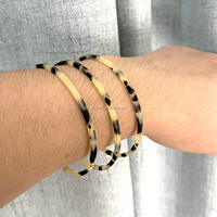 Balch blanc écaille de tortue Bracelet ensemble maigre forme ronde léger acétate matière plastique tortue bracelet bijoux