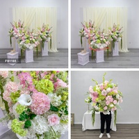 Centre de table de mariage DKB de haute qualité, fleurs blanches et vertes en soie, décoration de table, centre de table artificiel en roses, boule de fleurs en soie