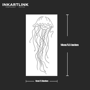 Autocollant de tatouage semi-permanent réaliste en forme de méduse, longue durée (2 semaines/15 jours), art corporel pour femmes et hommes, bras et épaule, vente en gros - Product Image 4