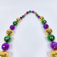 Perles géantes en plastique violettes, vertes et dorées pour fêtes de carnaval, perles disco et décorations de fête, perles de carnaval