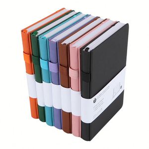 Carnet de notes A5 en cuir PU rigide avec logo personnalisé en relief, ligné, avec bande élastique, vente en gros promotionnelle 2024 - Product Image 1