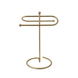 Luxury Bathroom Decoration Gold Plated Metal Towel Holder Classic Style Modern Home Accessories Brass Towel Stand Single Tier - Product Image 1