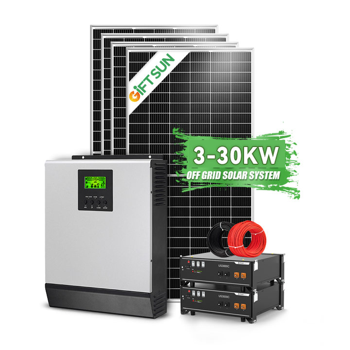 Complete Smart Solar Set off Grid Roof Home Energy System Kit 3kw 5kw ...