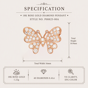 18K White Gold Whimsical <b>Twin</b> Butterfly Pendant With Full Diamond Pave Playful Romantic Jewelry - Product Image 6