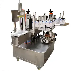 Hoge Snelheid Dubbele Zijden Platte Fles Etiketteermachine Voor 500 Ml Vloeibaar Wasmiddel Fles Automatische Etiket Applicator Machine