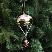 Metall-Fallschirm-Weihnachtsglocken-Ornamente, Weihnachtsmann, Schneemann, Rentier, Eisenanhänger für Weihnachtsbaum, Hängedekoration, Feiertagsdeko, Geschenk