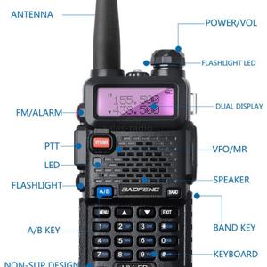 วิทยุสื่อสาร Bao Feng UV5R 128 ช่องสัญญาณ คู่ย่านความถี่ VHF/UHF กำลังส่ง 5 วัตต์ มาตรฐานกันน้ำ IPX-1 แบตเตอรี่ 1000-1500mAh วิทยุสื่อสารแบบอนาล็อก พร้อมไฟ LED - Product Image 3