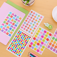 Autocollant de récompenses de salle de classe de petite fleur rouge encourageant l'étudiant de maternelle avec la conception de bande dessinée faite de papier
