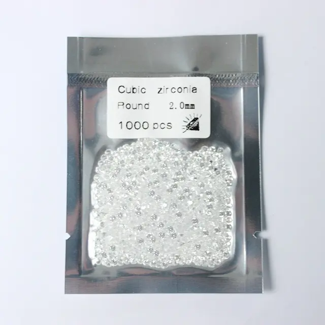 Yüksek kalite 1000 adet/paket 5A cz kübik zirkon gevşek taş yuvarlak beyaz küçük boy takı yapımı için