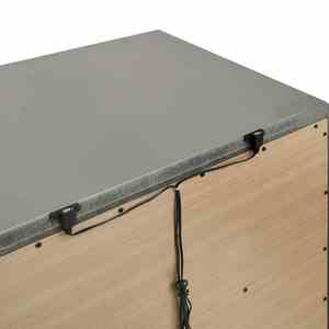 Contemporary Nightstand With Hidden Jewelry <b>Drawer</b> Silver Finish Acrylic Legs Bedroom Furniture - Product Image 4