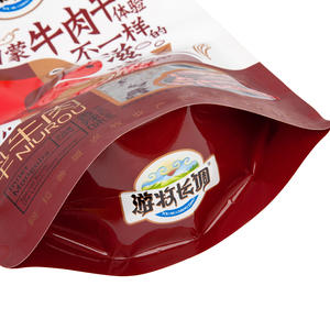 שקיות ניילון עומדות עם סגירת זיפר, חסינות לשמן, עם חור לתלייה, לאריזת בשר מיובש וחטיפים. - Product Image 5