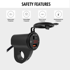 Chargeur de téléphone pour moto, chargeur USB pour moto QC3.0 avec interrupteur marche/arrêt - Product Image 3