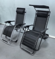 Chaise de plage pliante en maille métallique de style moderne, grande chaise longue relaxante à gravité zéro pour le camping et la pêche