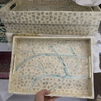 Plateau décoratif de luxe haut de gamme en forme de feuille verte et de coquillage
